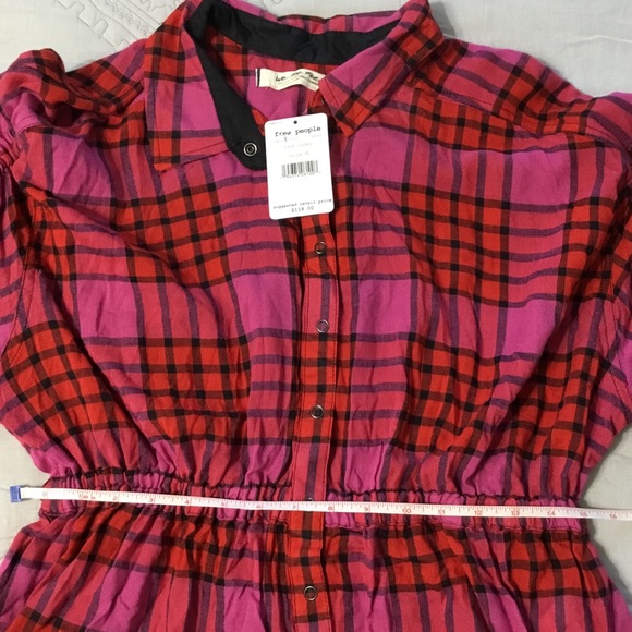 NWT We The Free “Red Combo” Plaid Top MEDIUM - Picture 14 of 14